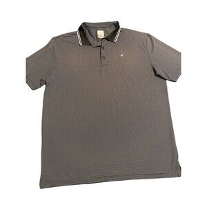 Callaway Shirt Mens Sz L/TG Golf Polo T-shirt striped short sleeve‎ Black/ White